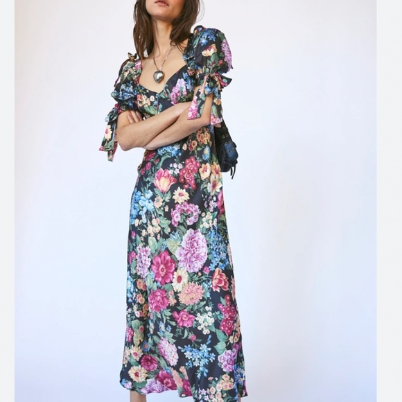 NEW Selkie The Puck Poet Slip Midi Dress - Picture 14 of 15